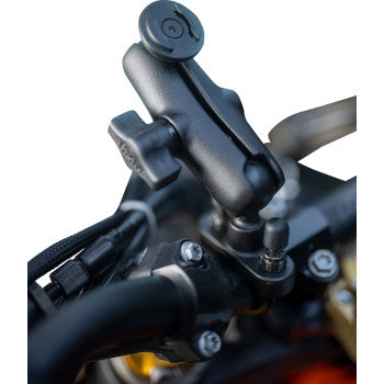 SP CONNECT Ballhead Pro phone mount attached to a device, designed for secure smartphone installation by Bill's Exhausts.