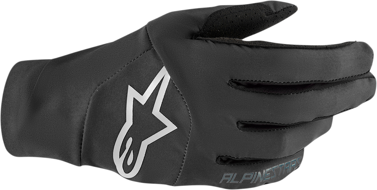Alpinestars Drop 4.0 motorcycle gloves in black, size 3XL, featuring protective padding and breathable material.