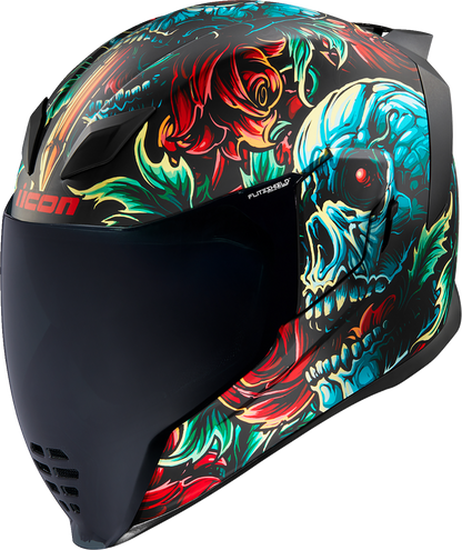 Black ICON Airflite™ helmet with Omnicrux MIPS® system, large size, featuring aerodynamic design and ventilation for motorcycle riding.