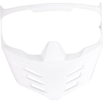 Gloss white ICON Elsinore™ motorcycle helmet mask, helmet parts by Bill's Exhausts with a sleek, aerodynamic design.