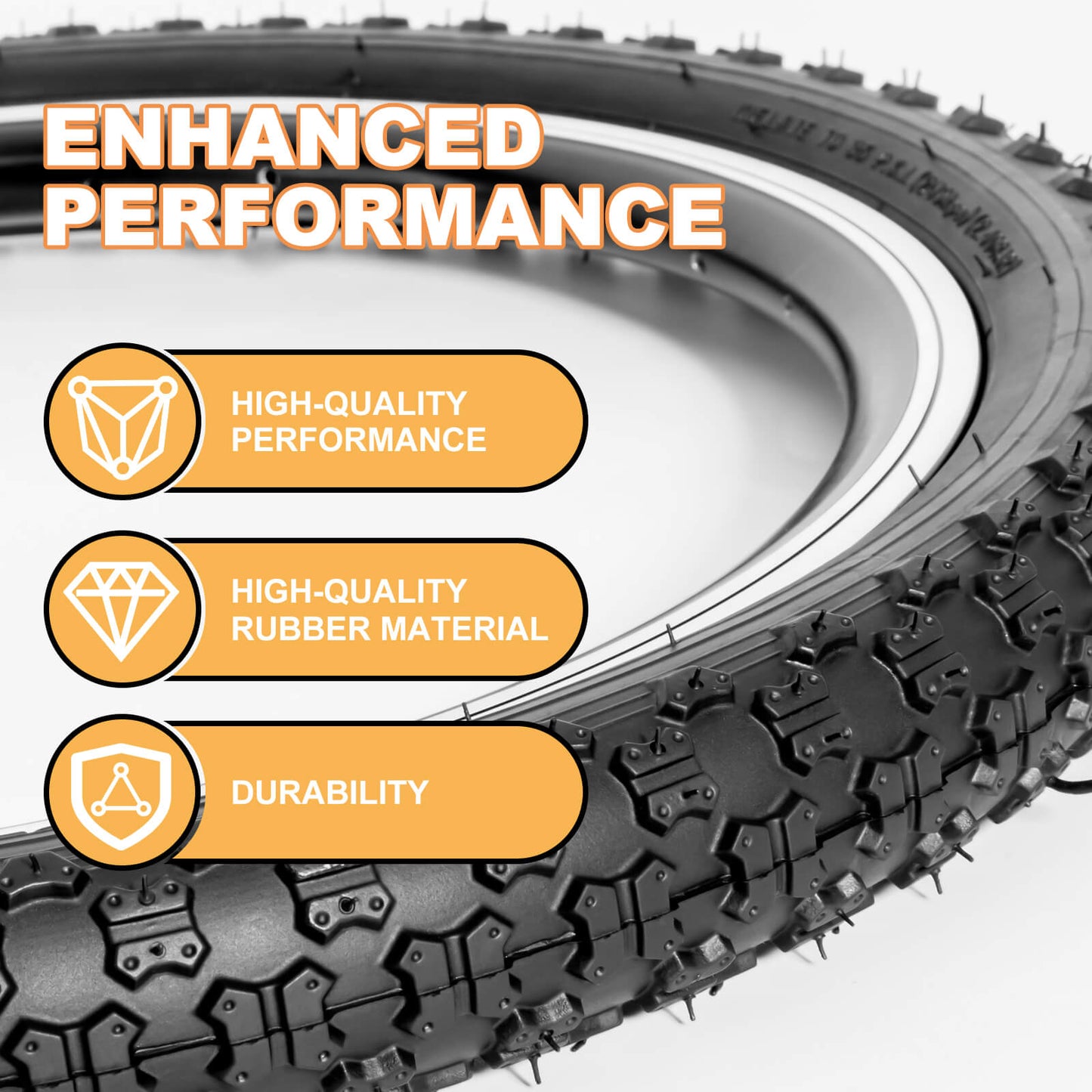 Hycline Bowlite bicycle tires in 14-inch size, featuring durable tread and sidewalls, designed for versatile cycling performance.