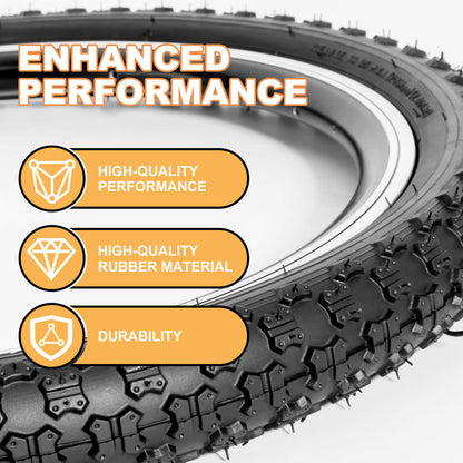 Hycline Bowlite bicycle tires in 14-inch size, featuring durable tread and sidewalls, designed for versatile cycling performance.