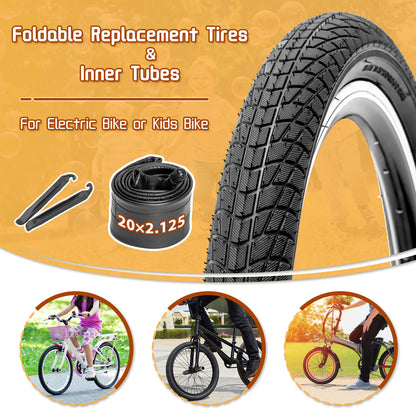 Hycline Endoin bicycle tires, 16x1.95 and 20x2.125 sizes, durable rubber tires for mountain and city bikes.