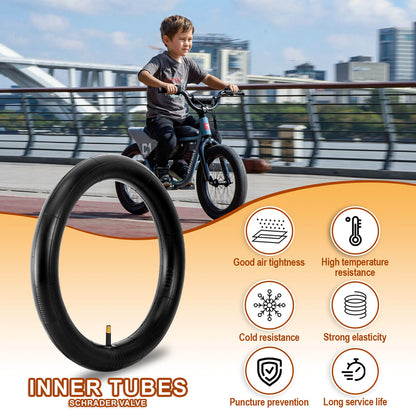 Hycline Endoin bicycle tires, 16x1.95 and 20x2.125, durable rubber tires with tread pattern for mountain and city bikes.