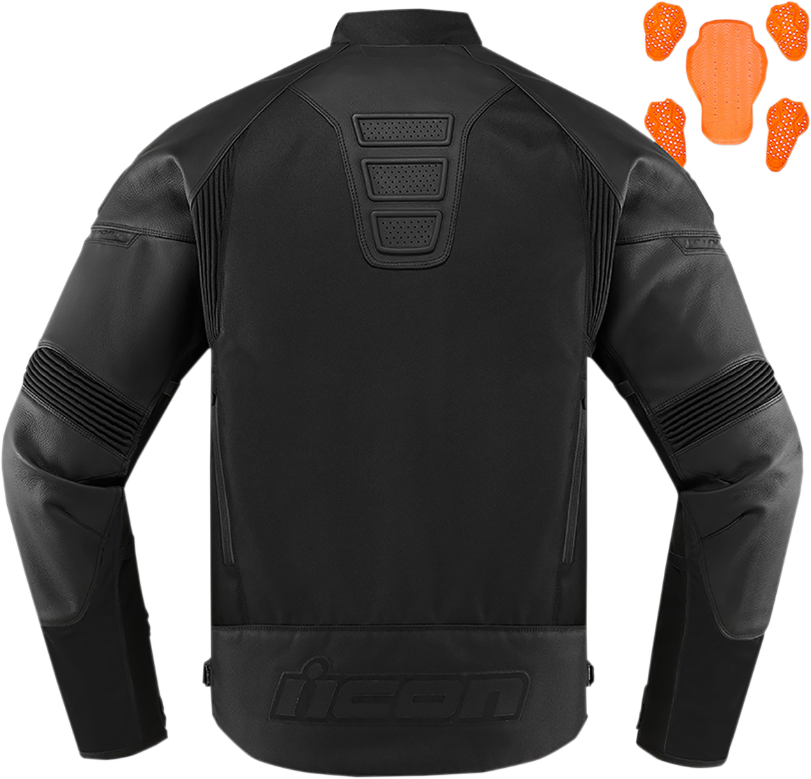 Bill's Exhausts ICON Contra2™ CE Stealth Jacket in Small, featuring sleek black design and durable fabric for motorcycle riding.