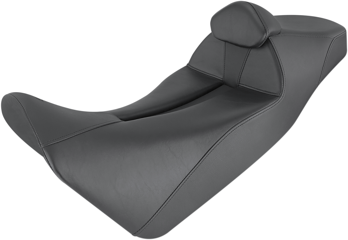 Bill's Exhausts SADDLEMEN Adventure Track Seat with backrest for Honda Africa Twin, showing the black motorcycle seat design.
