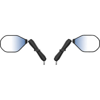 RAM MOUNTS Tough-Mirror™ Kit with M10-1.25 bases, long arm, mounted on a vehicle side mirror for secure support.