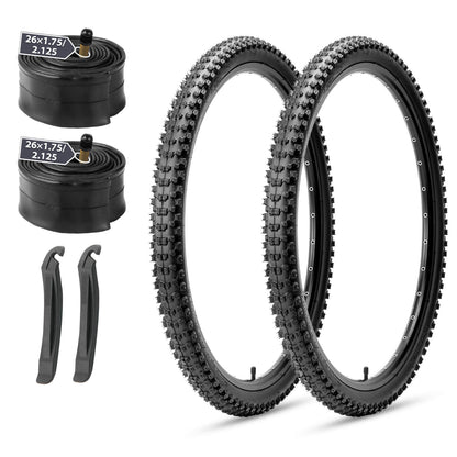 Hycline mountain bike tire in 26-inch size with 2.1-inch width, suitable for rugged off-road riding.