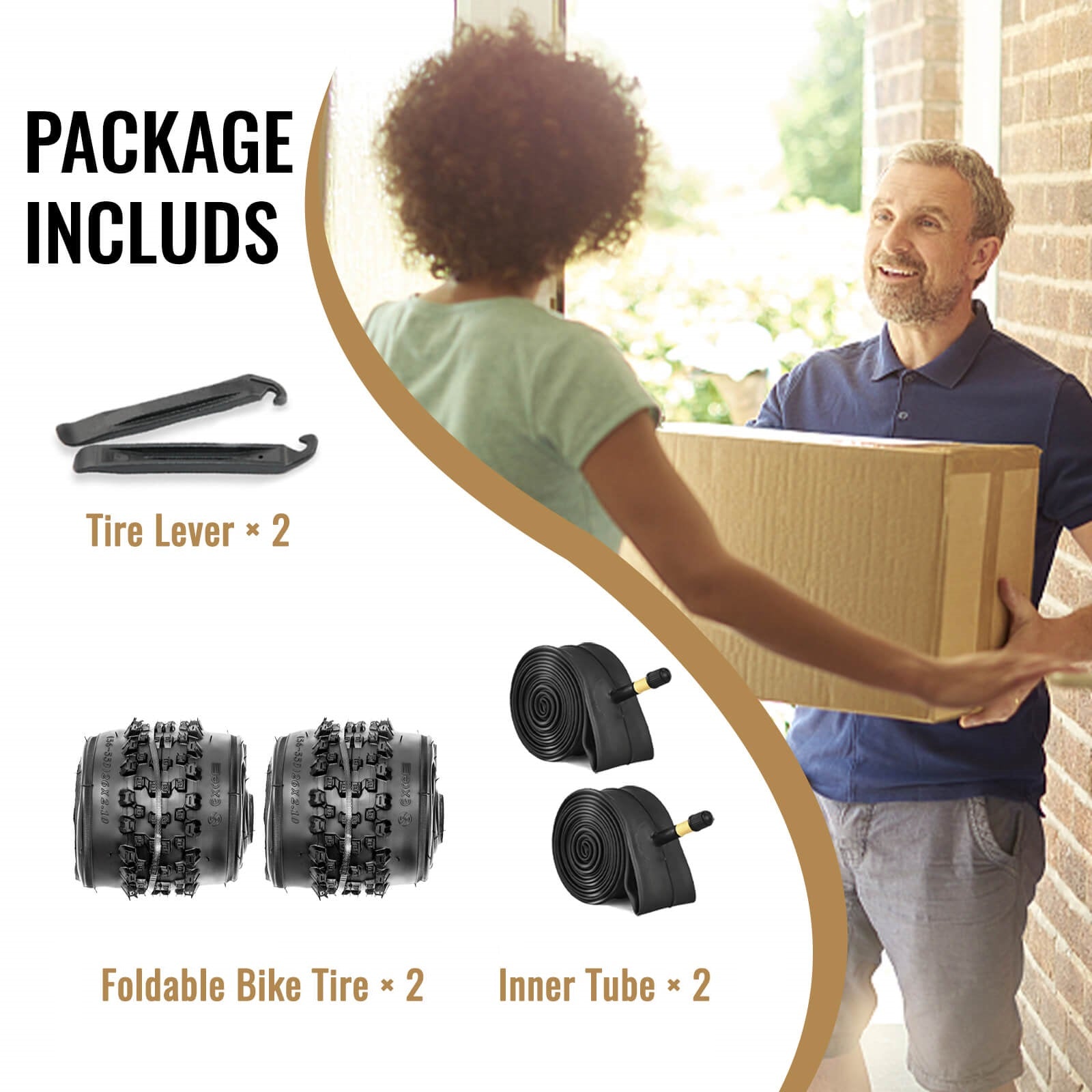Hycline mountain bike tire 26/27.5/29-inch × 2.1-inch rugged tread for off-road cycling, shown mounted on a bike wheel