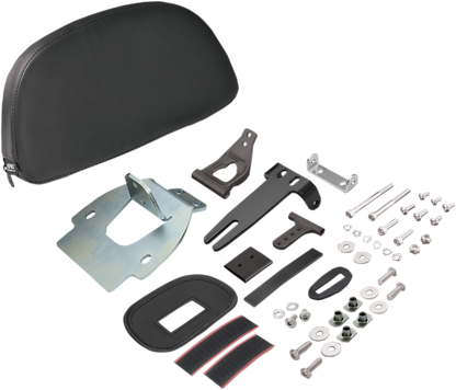 Bill's Exhausts SHOW CHROME Detachable Smart Mount Backrest for GL1800 motorcycle engine, showcasing chrome finish and mounting hardware.