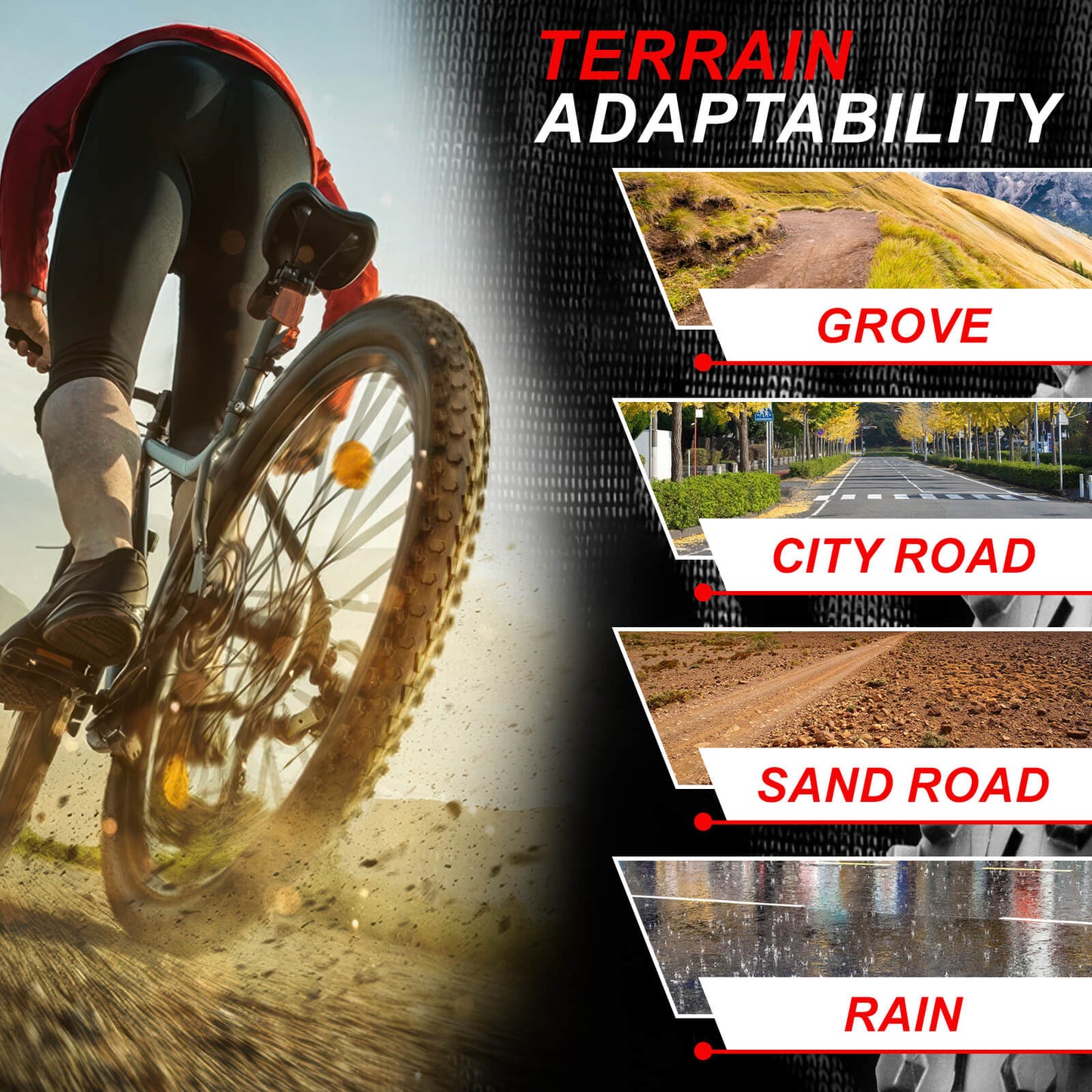 Hycline 26-inch mountain bike tire, Siege Rim 2.1-inch width, rugged tread design for off-road cycling, close-up view.