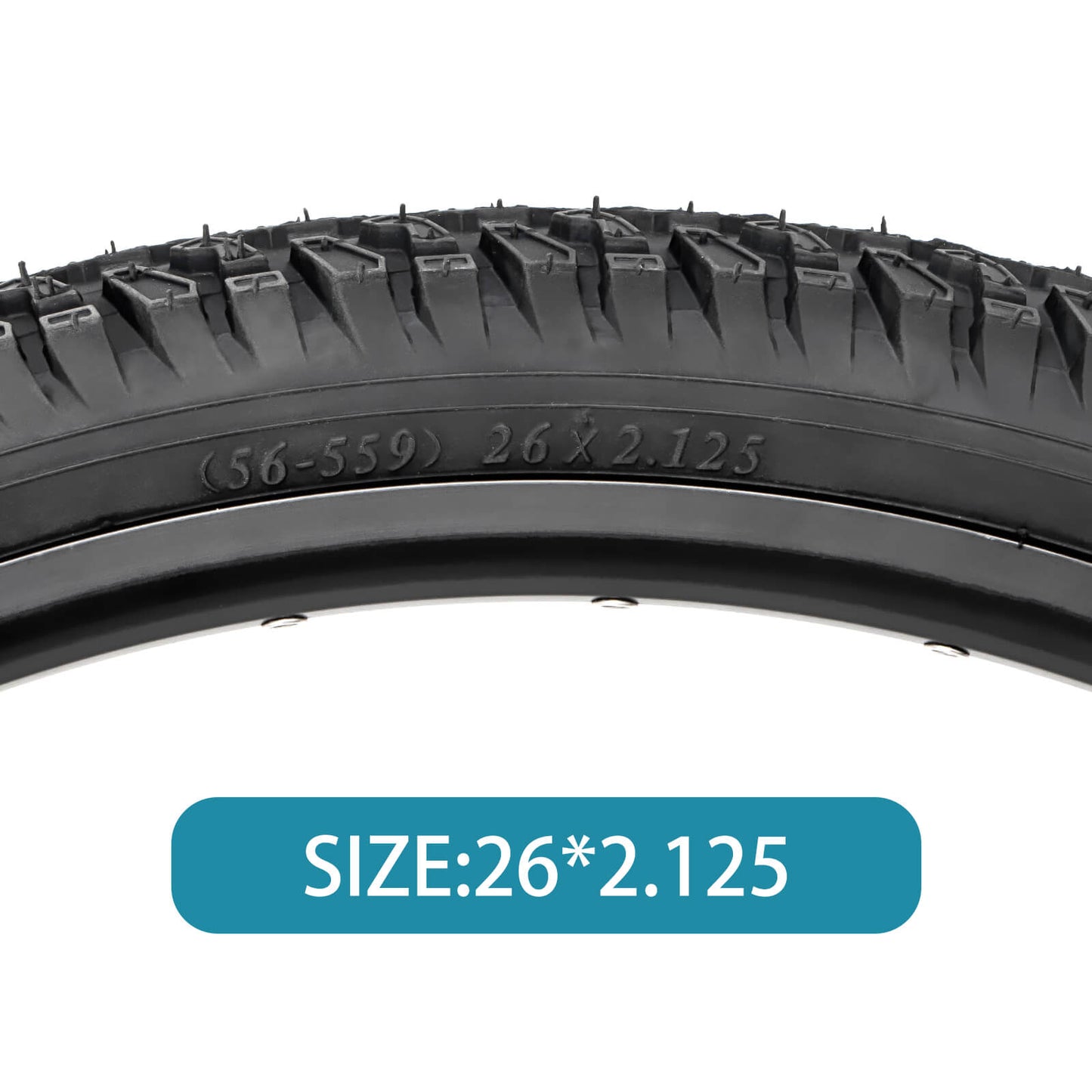 Hycline Ravine Trail 26-inch mountain bike tire with knobby tread for off-road riding, shown in close-up view.
