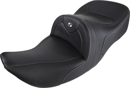 SADDLEMEN Roadsofa Seat - Carbon Fiber - Without Backrest - Black - GL H01-07-185