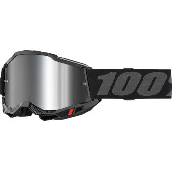 100% Accuri 2 Goggle - Black - Silver Mirror 50014-00038 - Howling Moto