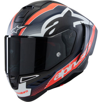 Alpinestars Supertech R10 Team Helmet Matte Black/Carbon Red Fluo/Blue