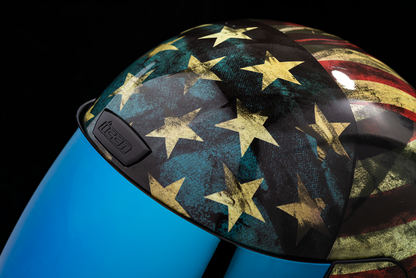 Bill's Exhausts ICON Airform™ Helmet in Old Glory design, large size, showcasing the colorful patriotic helmet with a sleek finish.