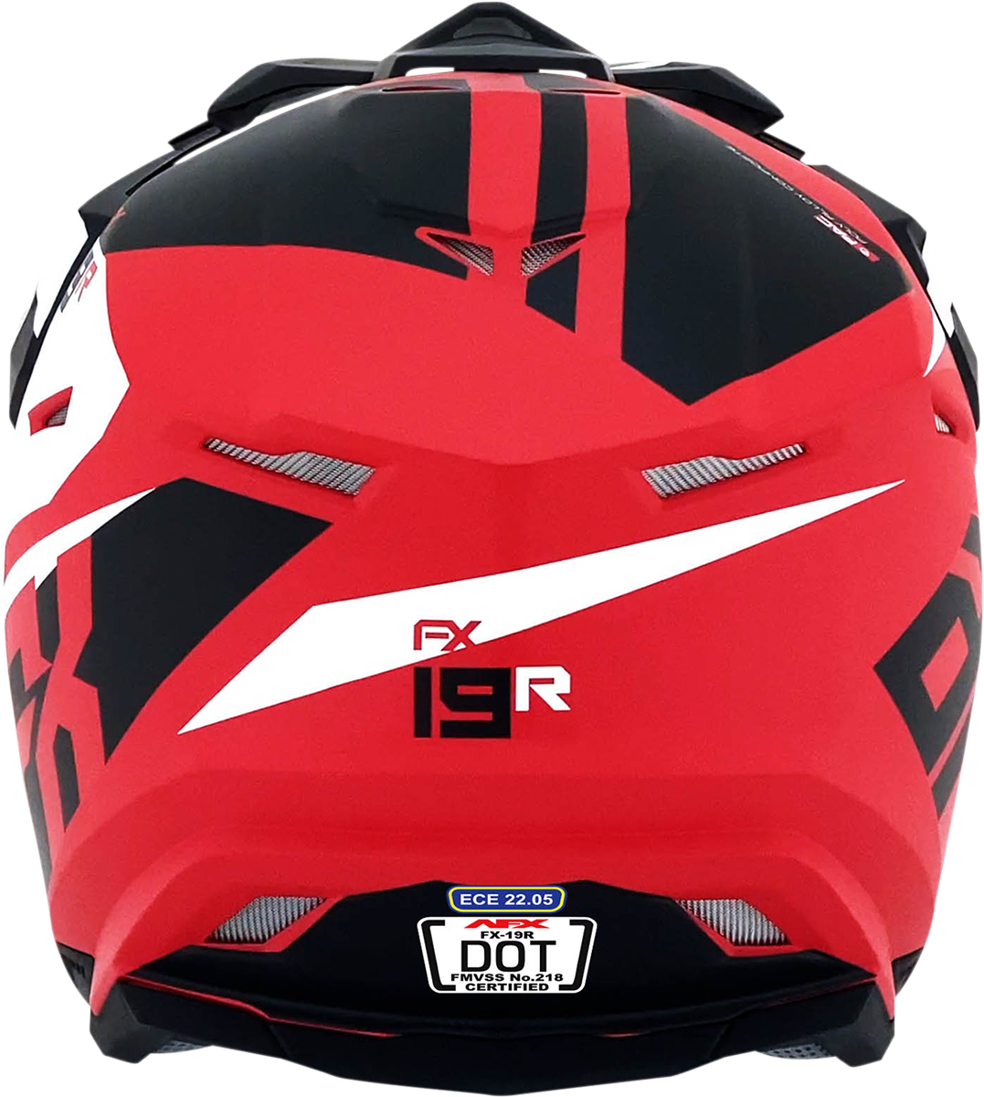Matte red AFX FX-19R racing helmet in medium size, featuring aerodynamic design and ventilation for high-speed racing.