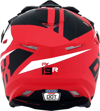 Matte red AFX FX-19R racing helmet in medium size, featuring aerodynamic design and ventilation for high-speed racing.