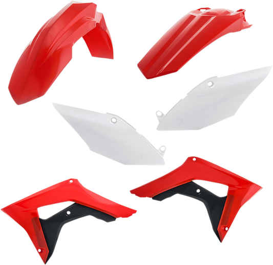 Acerbis standard replacement body kit for OEM '17 motorcycle, showing the full body panels in black with visible mounting points.
