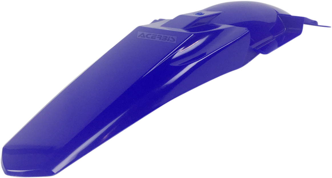 Blue ACERBIS rear fender for motorcycle, durable body part with brand-specific design, shown in the image.