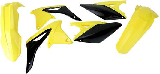 Acerbis standard replacement body kit for motorcycles, OEM part 2171900145, including various body panels in a natural setting.