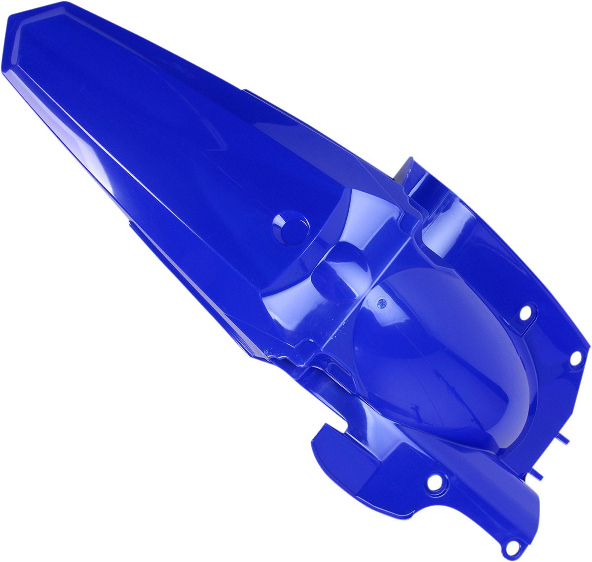 Blue ACERBIS rear fender for motorcycle, showing the durable body and vibrant color with mounting details.