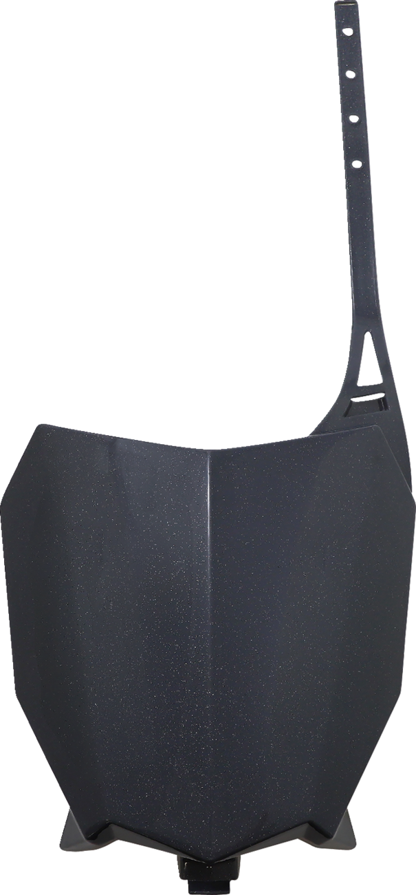 Acerbis front number plate in gray metallic finish, designed for motorcycle body customization and replacement.