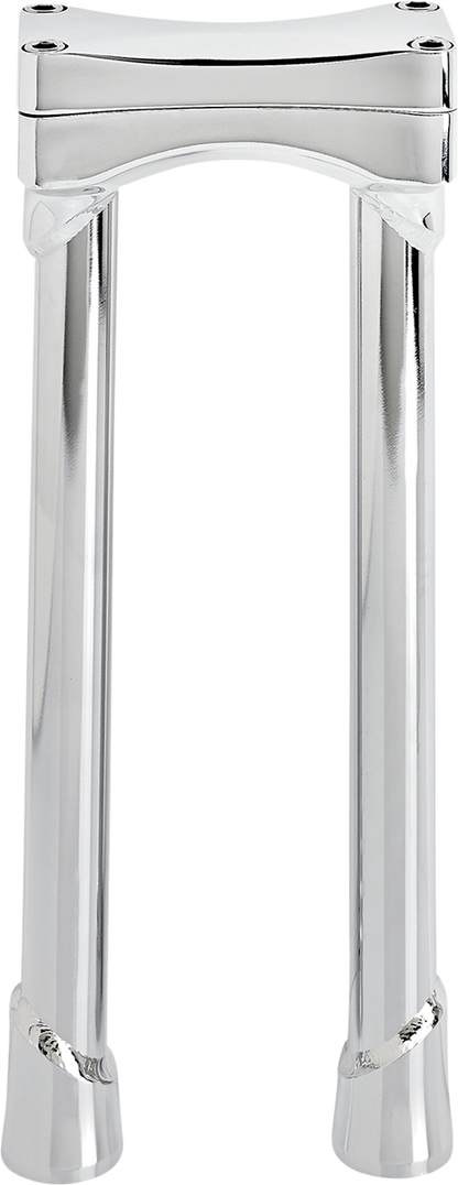 Chrome BILTWELL Risers Murdock 12-inch oversized handlebars for motorcycles, designed by Bill's Exhausts.