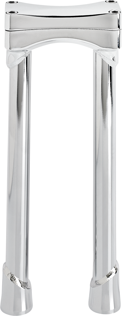 Chrome BILTWELL Risers Murdock 12-inch oversized handlebars for motorcycles, designed by Bill's Exhausts.