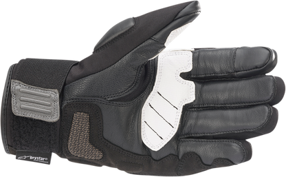 Alpinestars Corozal V2 Drystar gloves in black, white, and dark gray, XL size, featuring protective armor and breathable fabric.