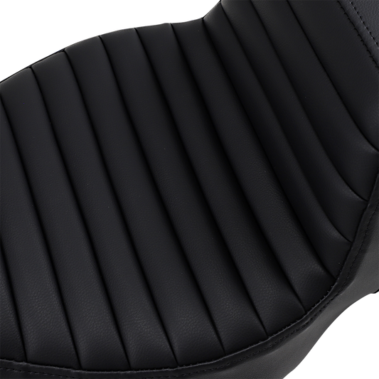 Black SADDLEMEN Step-Up Seat with extended reach and tuck-n-roll design for FL models 2008-2023, by Bill's Exhausts.