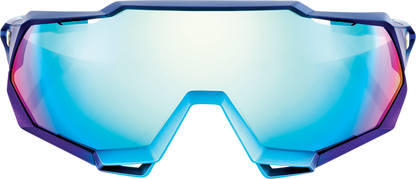100% Speedtrap Sunglasses - Metallic Blue - Blue Mirror 61023-228-01 - Howling Moto