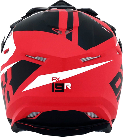 Matte red AFX FX-19R racing helmet in medium size, featuring aerodynamic design and ventilation for motorsport safety.