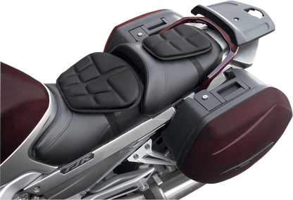 Extra large SADDLEMEN Memory Foam Gel Pad seat cushion with gel layers for comfort, designed for motorcycle or bike seats.