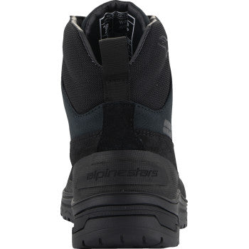 Black Alpinestars Judy WP boots size 40, durable motorcycle boots with waterproof design and secure laces.