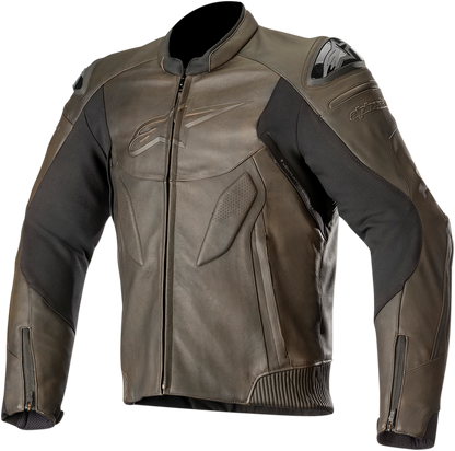 Alpinestars Caliber Brown Jacket, protective gear, US 40 / EU 50, stylish motorcycle jacket with durable design and branding.