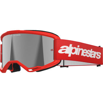 ALPINESTARS GOGGLES Vision 3 Goggle - Wordmark - Red - Silver Mirror 5103325-3094 - Howling Moto