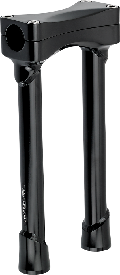 Black BILTWELL Murdock oversized 10-inch handlebars for motorcycles, featuring sturdy riser design with a bold, ergonomic shape.