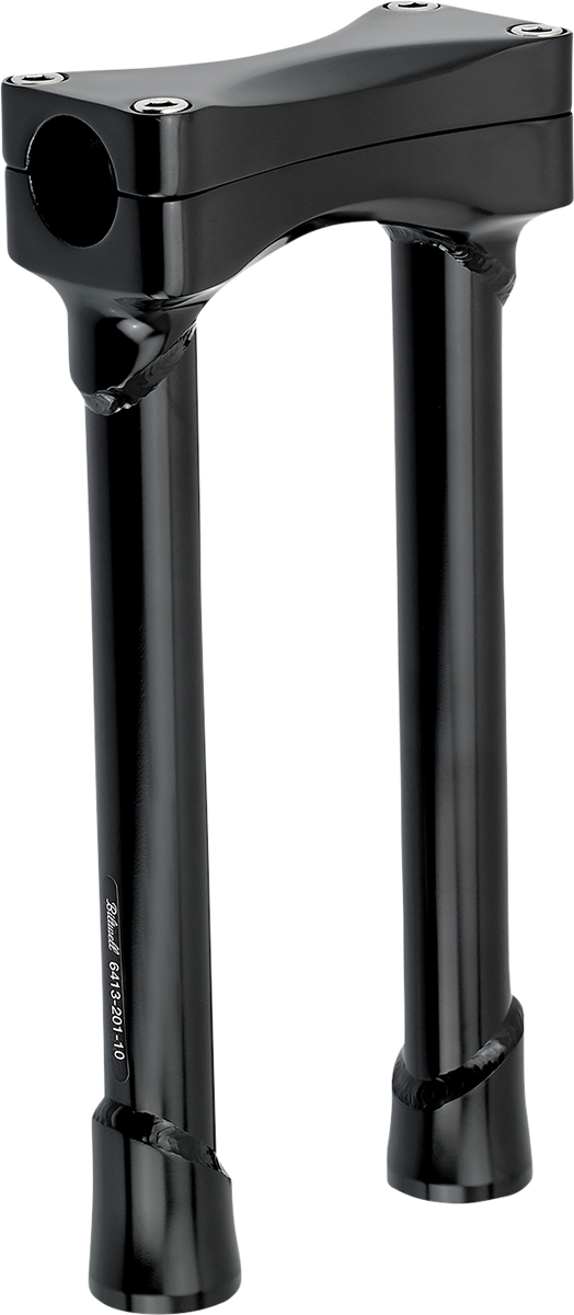 Black BILTWELL Murdock oversized 10-inch handlebars for motorcycles, featuring sturdy riser design with a bold, ergonomic shape.
