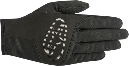 Black Alpinestars Cirrus gloves in XL size with detailed stitching and textured material, designed for motorcycle riding comfort.