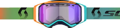 Scott Prospect Snow Cross Goggle with light-sensitive blue chrome lens in blue and orange, designed for snow sports.