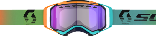 Scott Prospect Snow Cross Goggle with light-sensitive blue chrome lens in blue and orange, designed for snow sports.