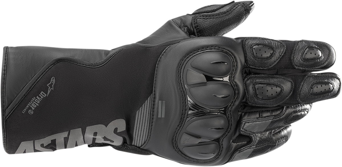 Black and anthracite ALPINESTARS SP-365 Drystar® motorcycle gloves in medium size with protective padding.