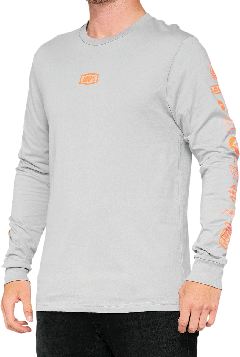 100% Retro Future Long-Sleeve T-Shirt - Vapor - Small 33007-404-10 - Howling Moto