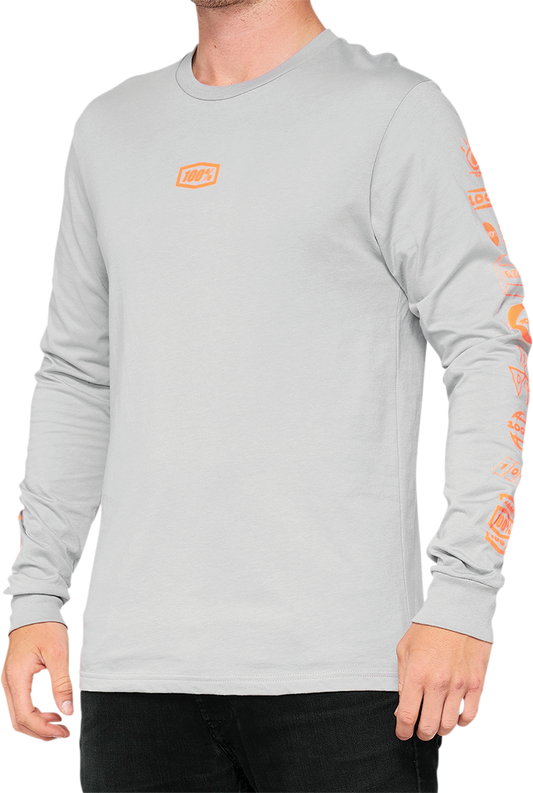 100% Retro Future Long-Sleeve T-Shirt - Vapor - Small 33007-404-10 - Howling Moto