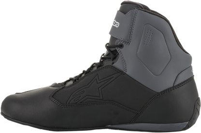 Alpinestars Faster-3 Drystar® motorcycle shoes in black, gray, and yellow with US 11.5 size, featuring protective design and sporty look.