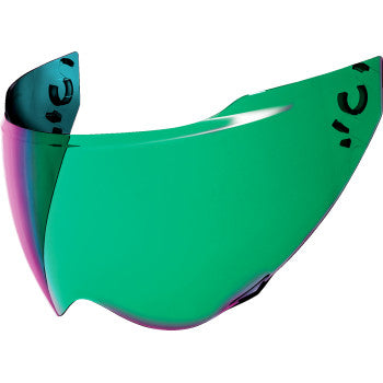 Bill's Exhausts ICON Domain™ Shield in Scarab Green, featuring a detailed shield design with bold green accents.