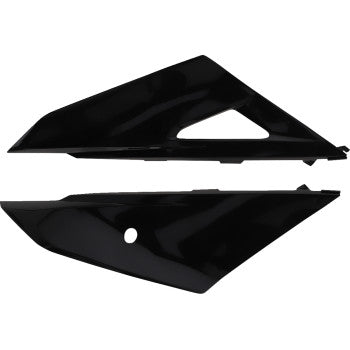 Black Acerbis upper side panels for Honda CRF250R and CRF450R 2025 motorcycle, shown on the bike.