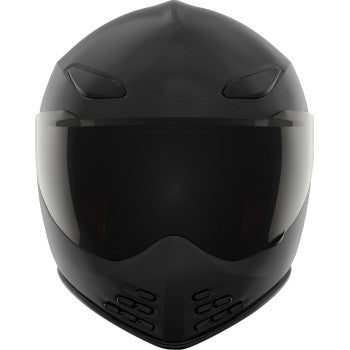 Bill's Exhausts ICON Domain™ Helmet Slabtown Black XS, sleek motorcycle helmet with matte black finish and adjustable straps.