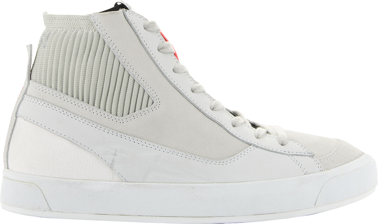 Alpinestars Stated Shoes in white and gray, US size 10, featuring a sleek sporty design with lace-up closure and branded details.